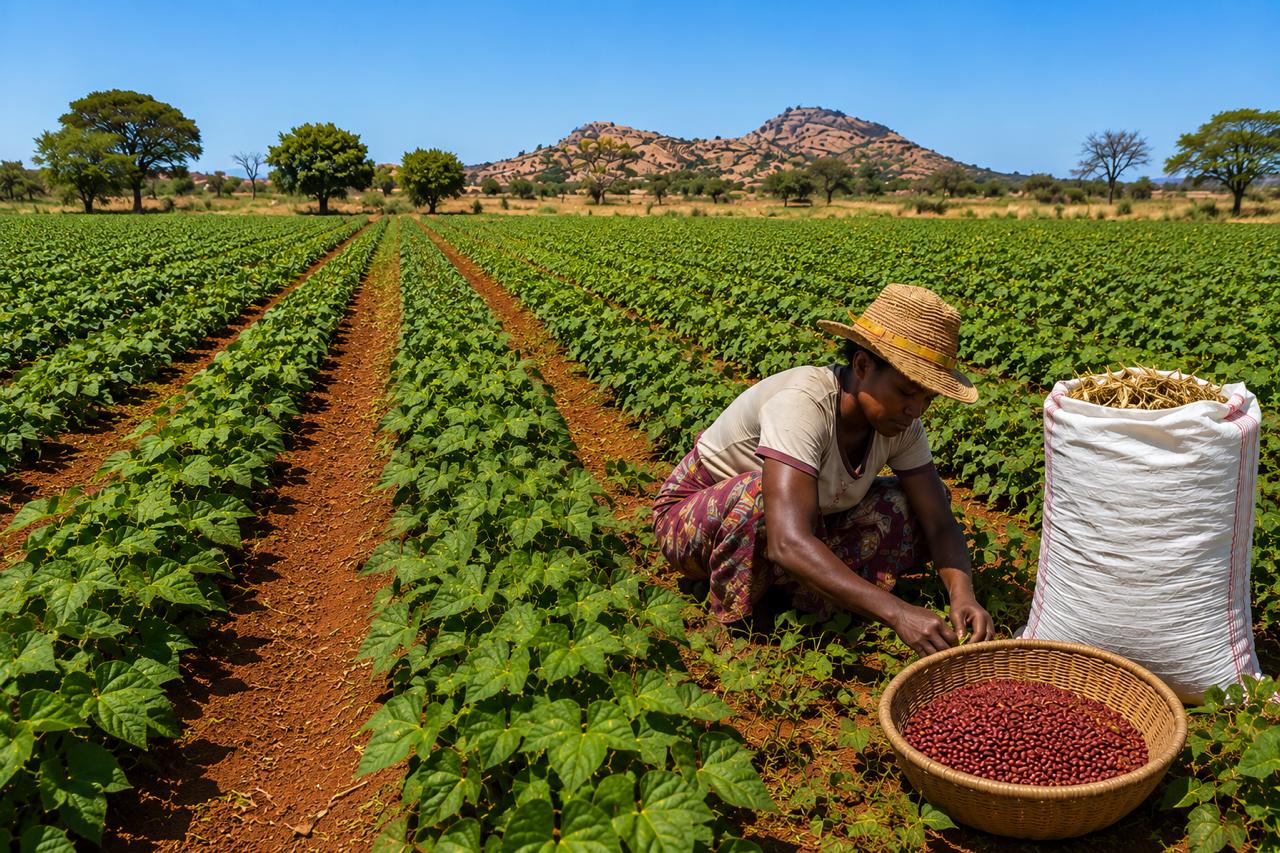 Récolte de haricots